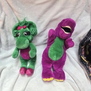 Barney And Baby Bop Dinosaur Toy Set - Green and Purple